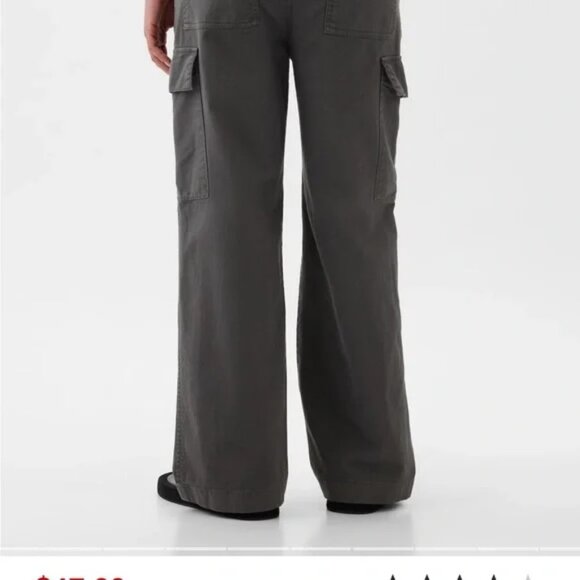 GAP Loose Khaki Women's Cargo Pants Soft Black Size 2 - Picture 2 of 7